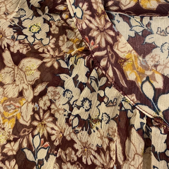 MONTEAU Women’s Pretty Sheer Belted Short Sleeve with Full Slip Dress Sz Small - Picture 3 of 14